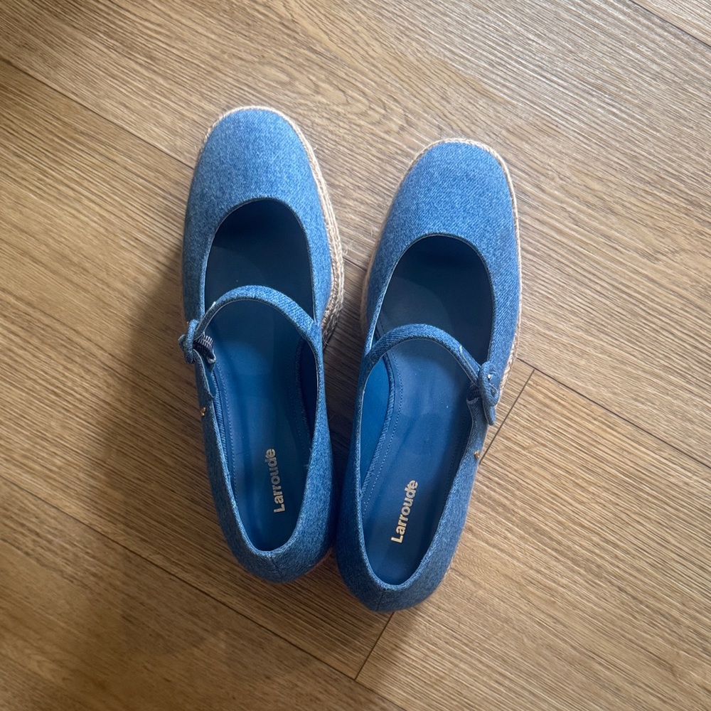 Larroude Blue Wedges